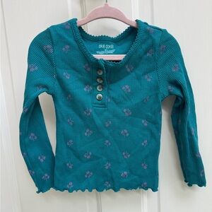 NWOT Okie Dokie 2T Girls Green Long Sleeve Shirt Blouse